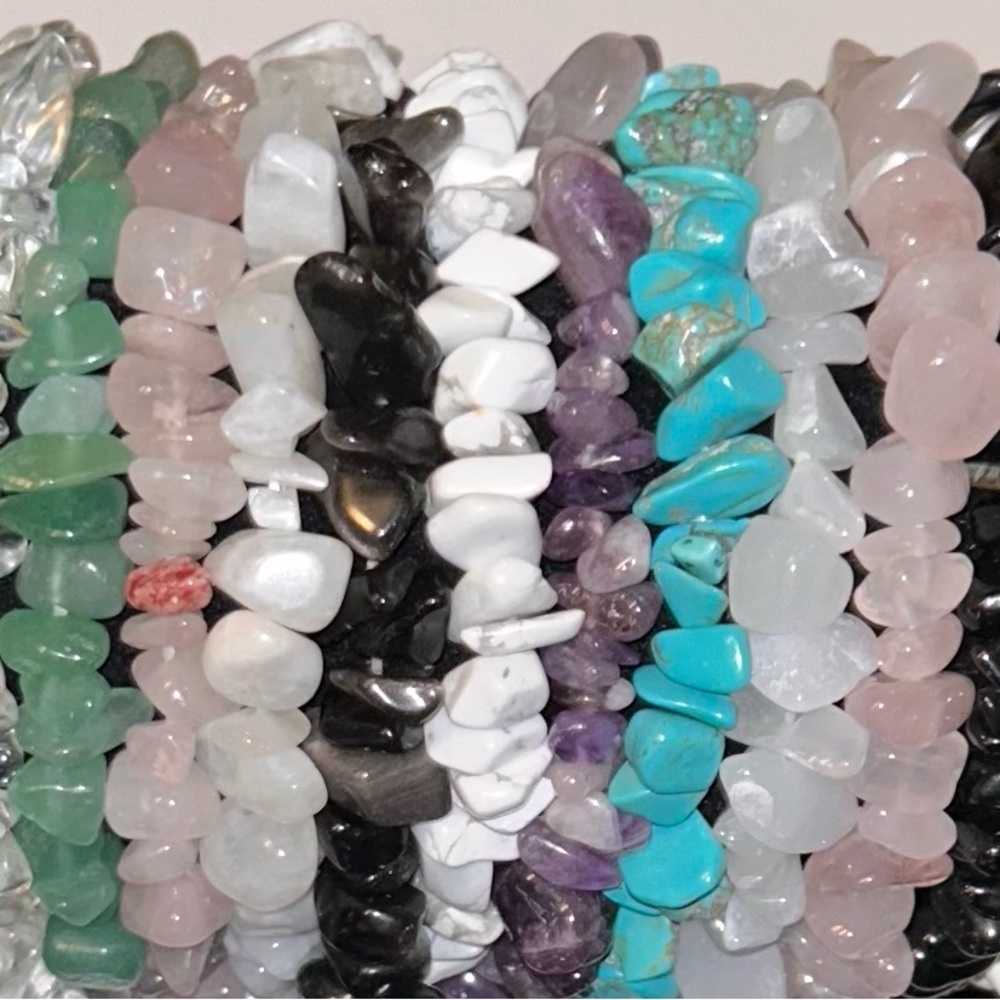 Multicolor Gemstone Chip Bracelets Set - image 1